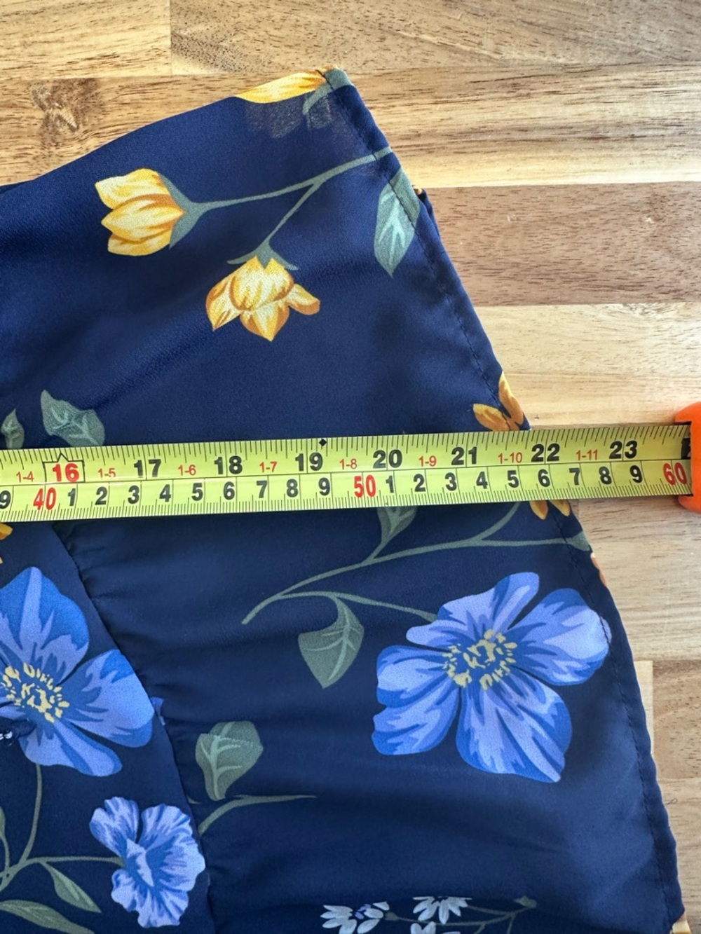 Old Navy Navy Floral Peasant Blouse with Blue and Yellow Flowers - Picture 9 of 10